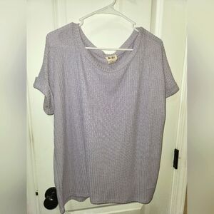 BiBi Purple Boxy Short Sleeve T-Shirt